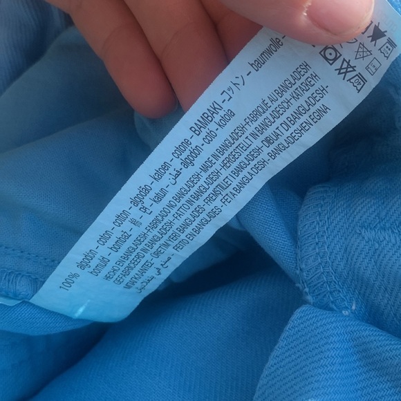 Zara size 4 blue denim jeans‎ high waisted buttons fly blue aqua teal vintage - Picture 5 of 10